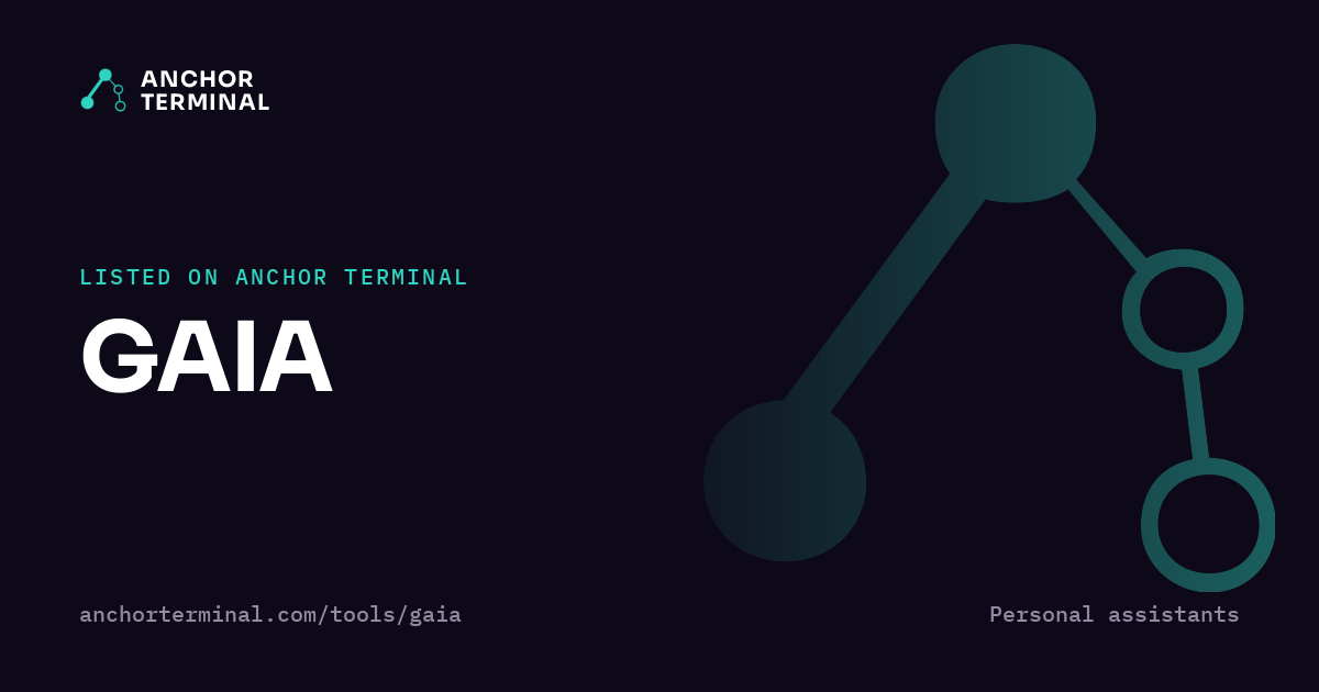 GAIA, listed on Anchor Terminal, dark sharing image