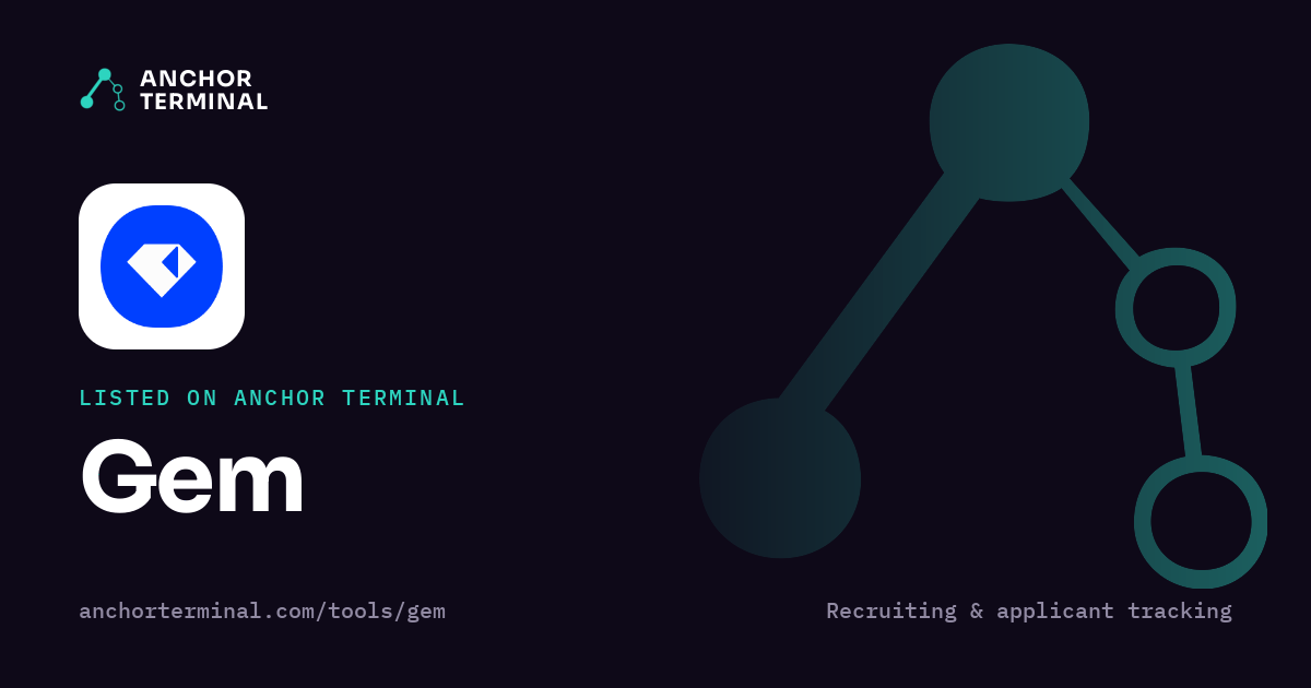 Gem, listed on Anchor Terminal, dark sharing image