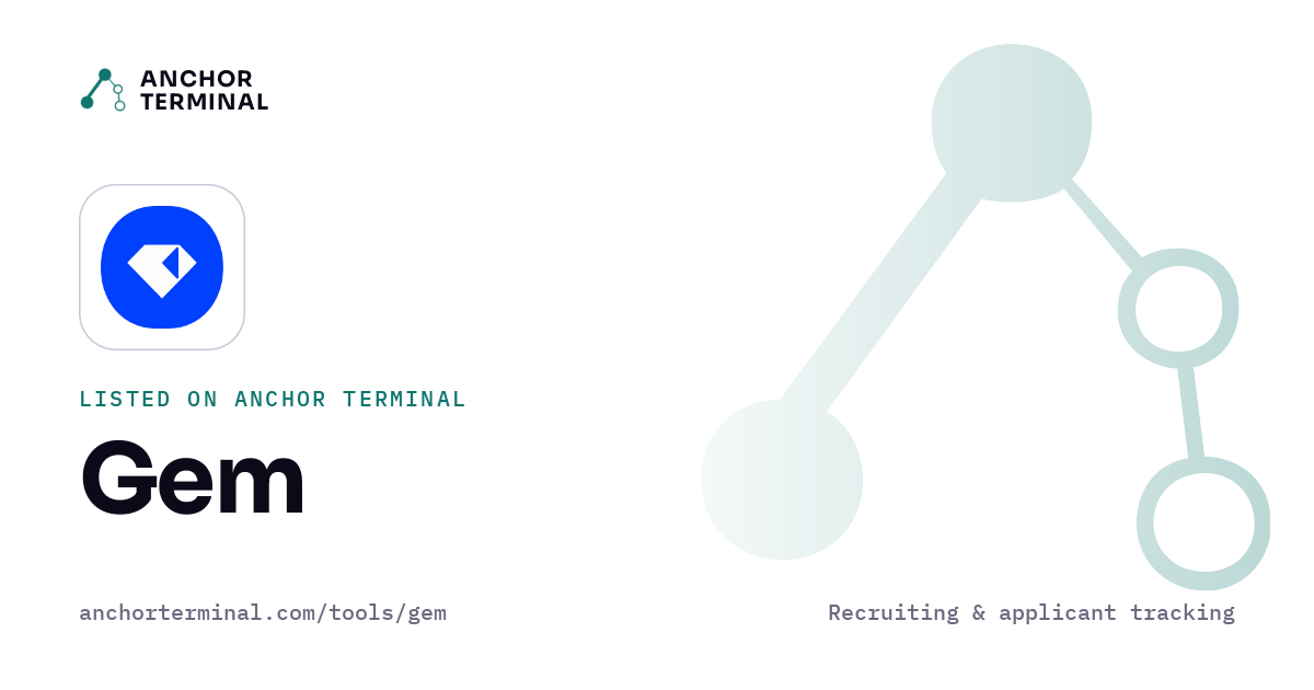 Gem, listed on Anchor Terminal, light sharing image