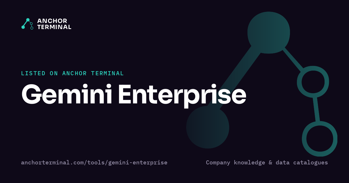 Gemini Enterprise, listed on Anchor Terminal, dark sharing image