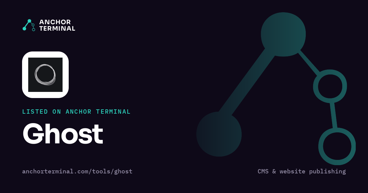 Ghost, listed on Anchor Terminal, dark sharing image