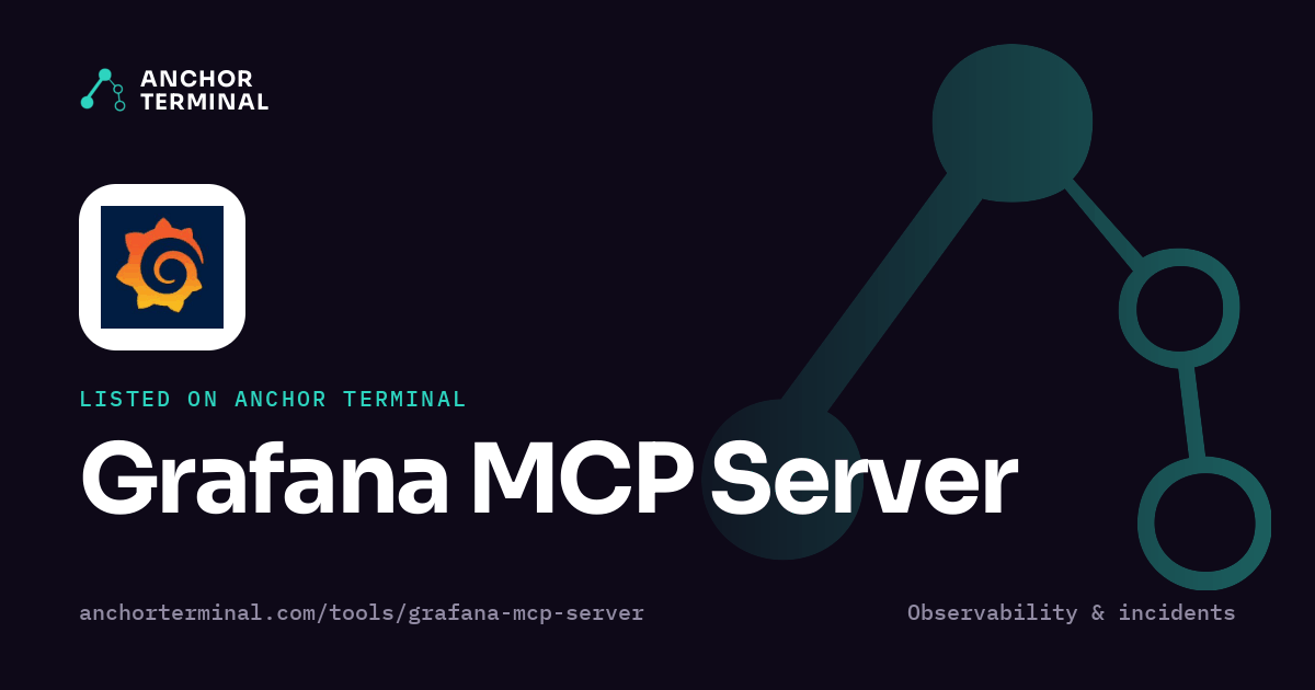 Grafana MCP Server, listed on Anchor Terminal, dark sharing image