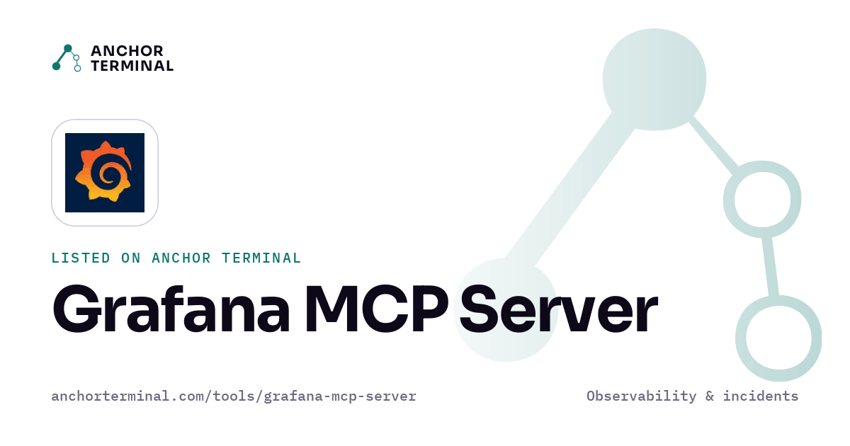 Grafana MCP Server, listed on Anchor Terminal, light sharing image