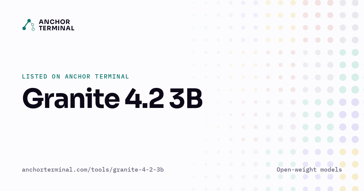 Granite 4.2 3B, listed on Anchor Terminal, light sharing image