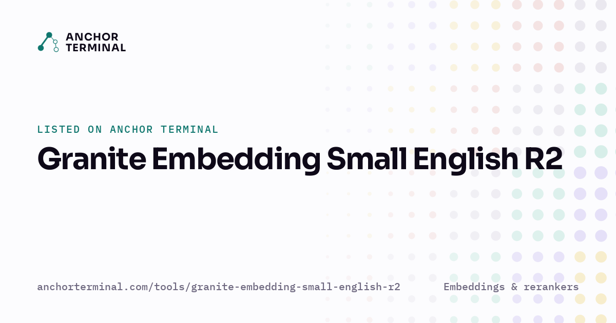 Granite Embedding Small English R2, listed on Anchor Terminal, light sharing image