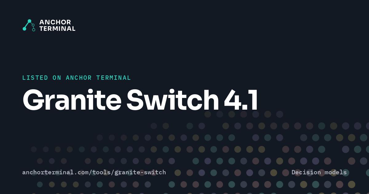 Granite Switch 4.1, listed on Anchor Terminal, dark sharing image