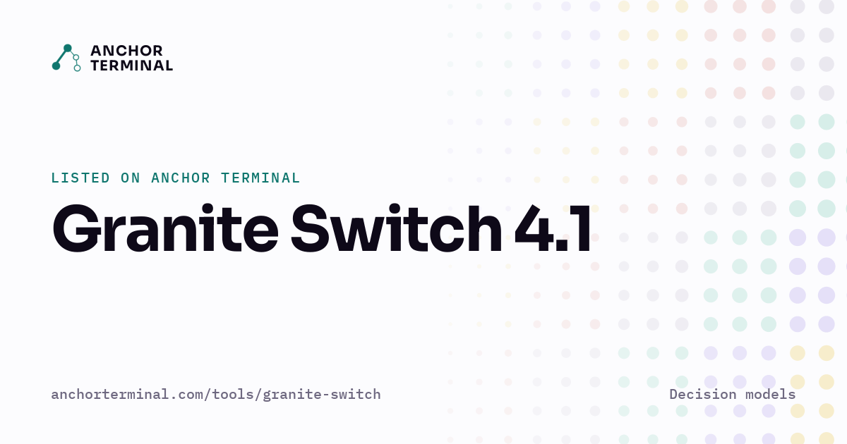 Granite Switch 4.1, listed on Anchor Terminal, light sharing image
