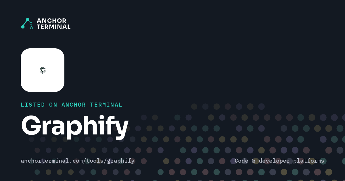 Graphify, listed on Anchor Terminal, dark sharing image