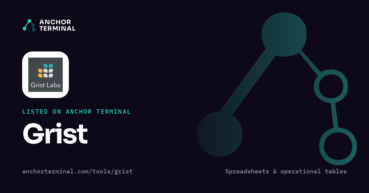 Grist, listed on Anchor Terminal, dark sharing image