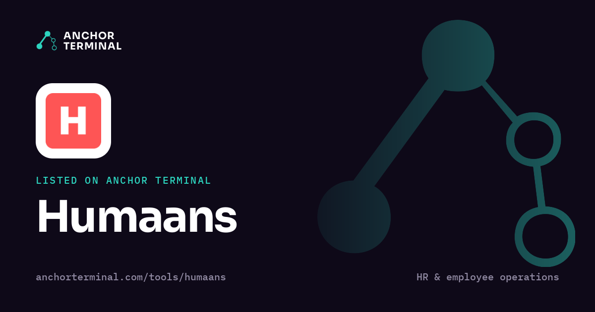 Humaans, listed on Anchor Terminal, dark sharing image