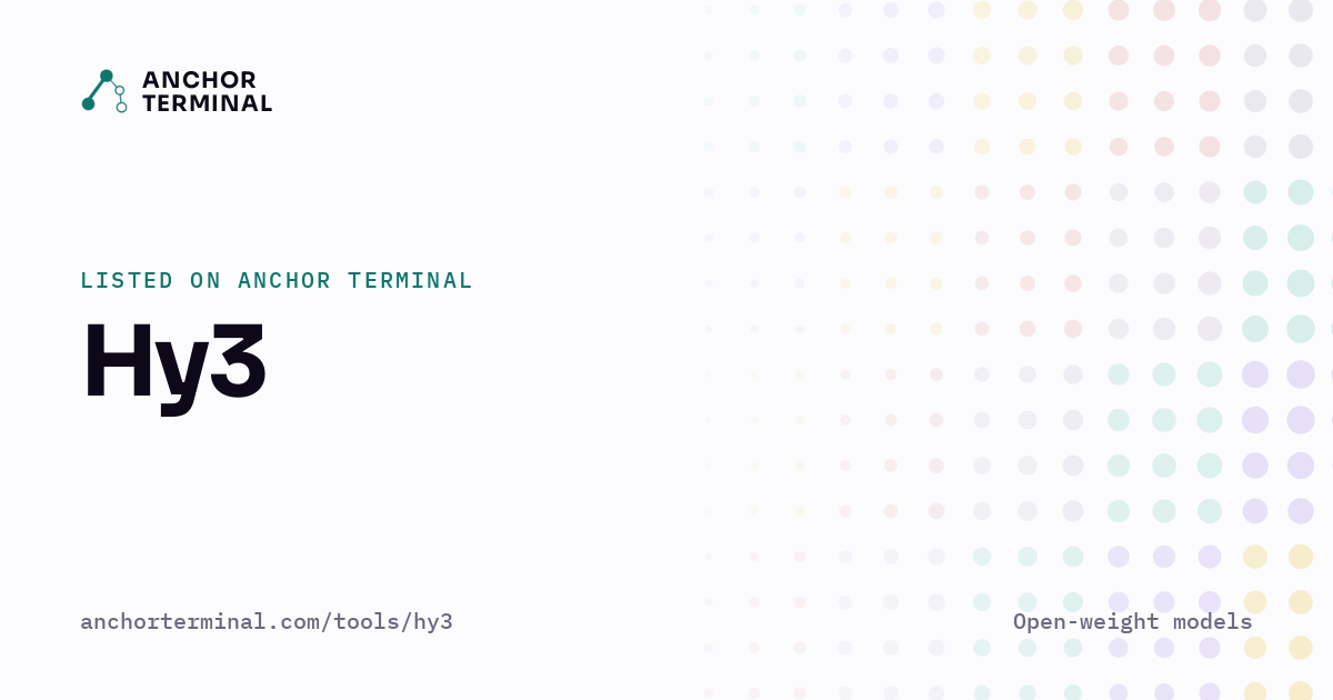 Hy3, listed on Anchor Terminal, light sharing image