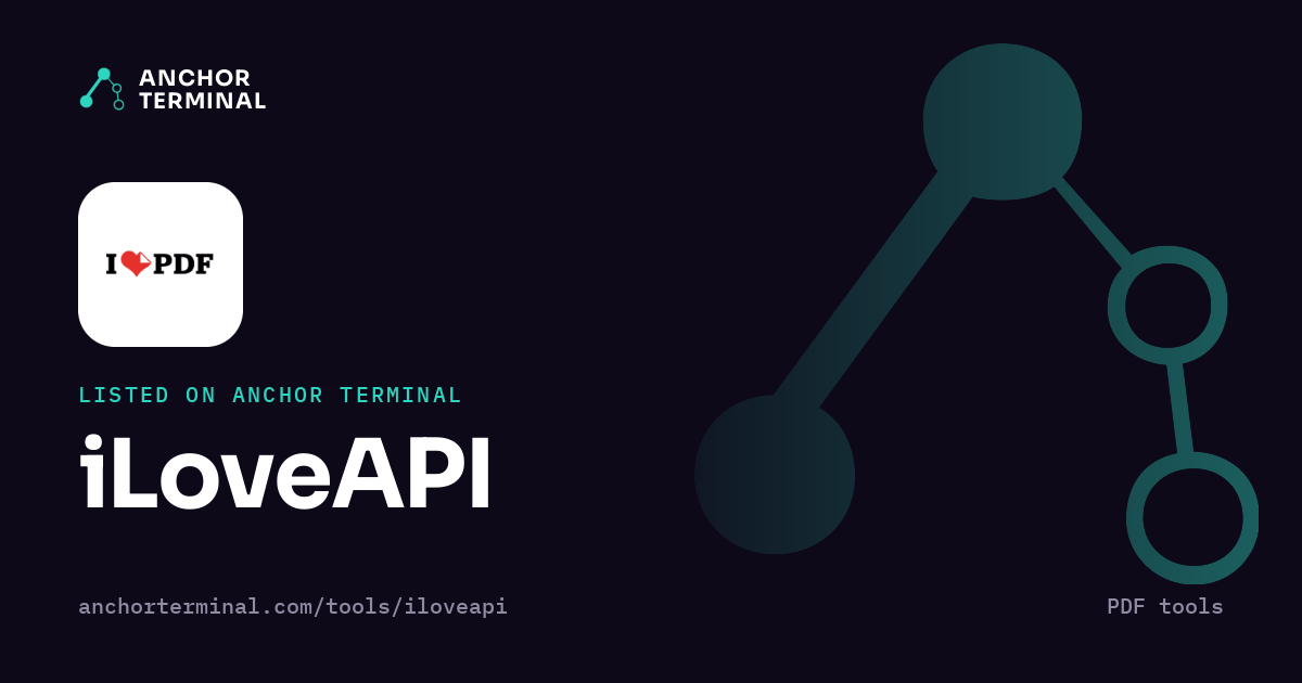iLoveAPI, listed on Anchor Terminal, dark sharing image