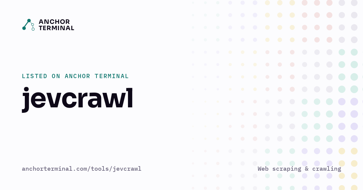 jevcrawl, listed on Anchor Terminal, light sharing image