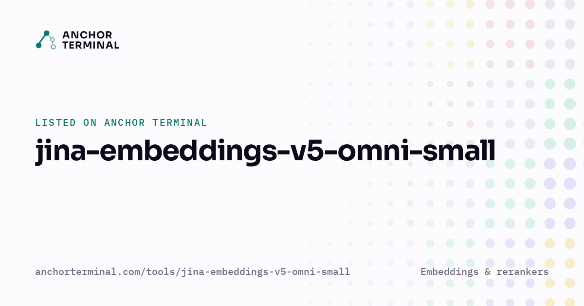jina-embeddings-v5-omni-small, listed on Anchor Terminal, light sharing image