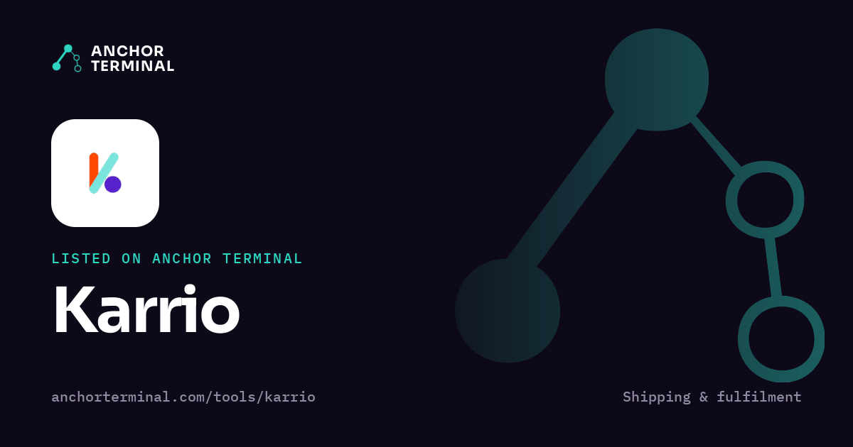 Karrio, listed on Anchor Terminal, dark sharing image