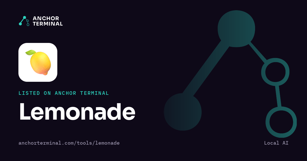 Lemonade, listed on Anchor Terminal, dark sharing image