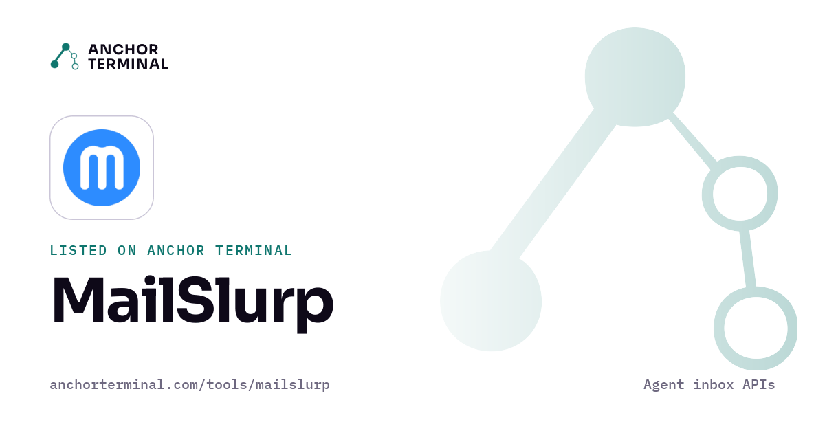 MailSlurp, listed on Anchor Terminal, light sharing image