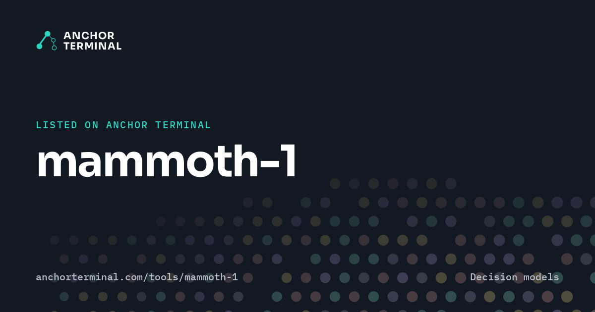 mammoth-1, listed on Anchor Terminal, dark sharing image
