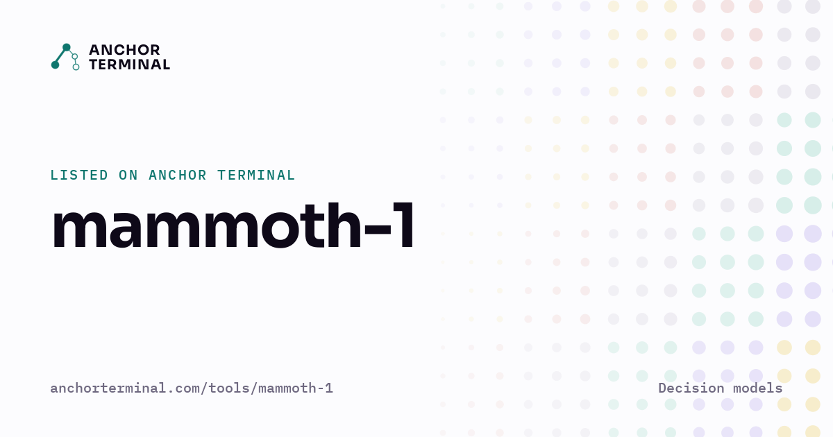 mammoth-1, listed on Anchor Terminal, light sharing image