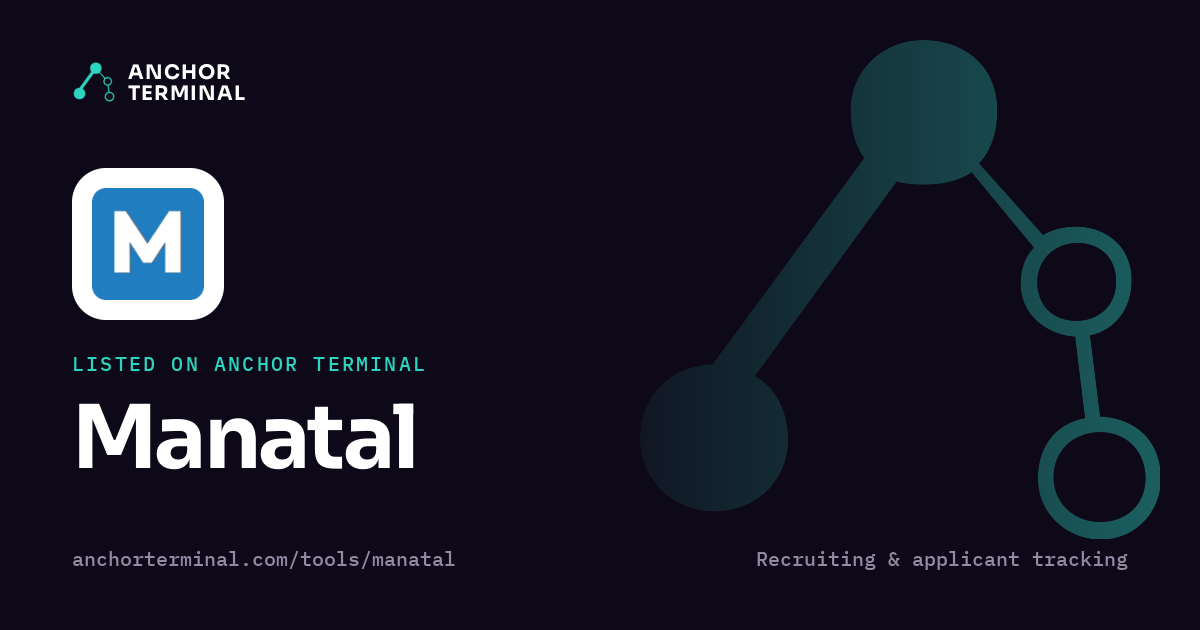Manatal, listed on Anchor Terminal, dark sharing image