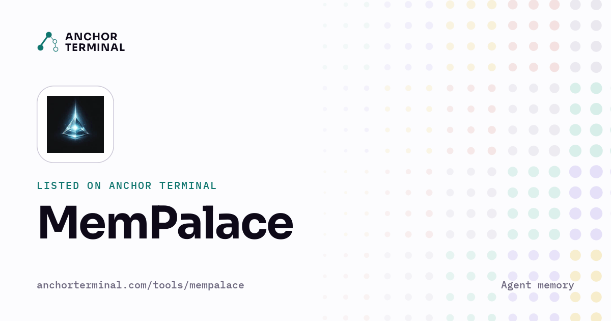 MemPalace, listed on Anchor Terminal, light sharing image