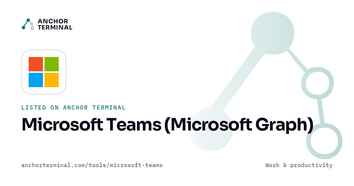 Microsoft Teams (Microsoft Graph), listed on Anchor Terminal, light sharing image