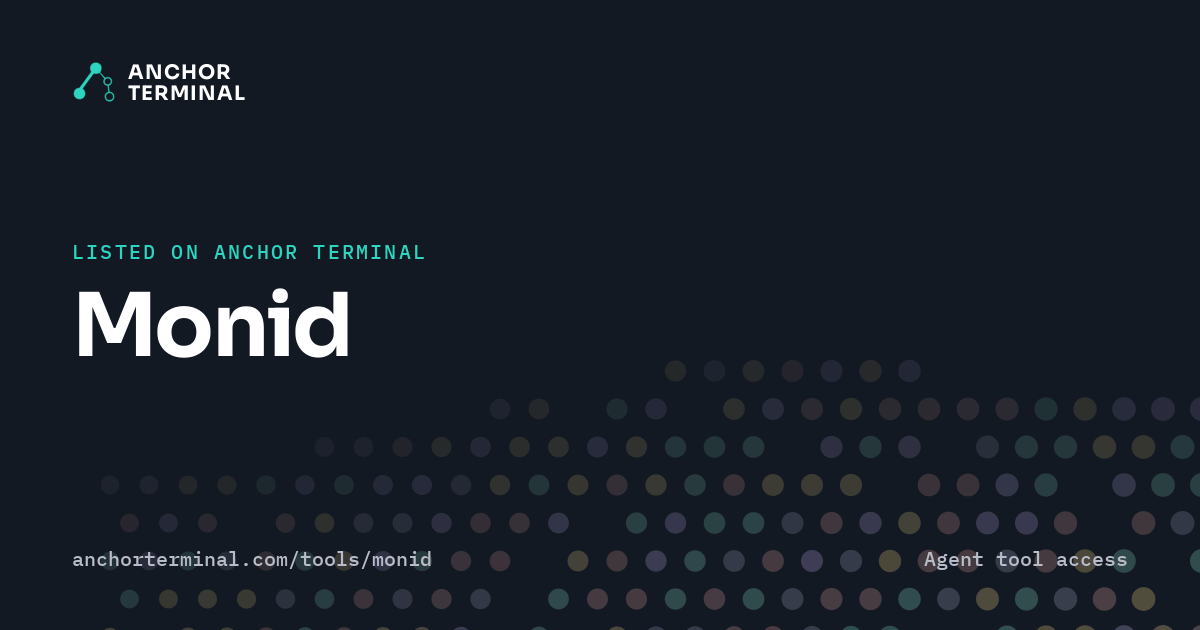 Monid, listed on Anchor Terminal, dark sharing image