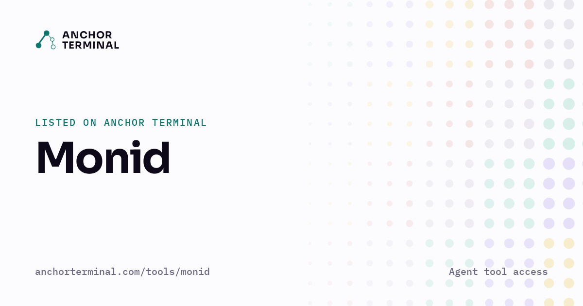 Monid, listed on Anchor Terminal, light sharing image