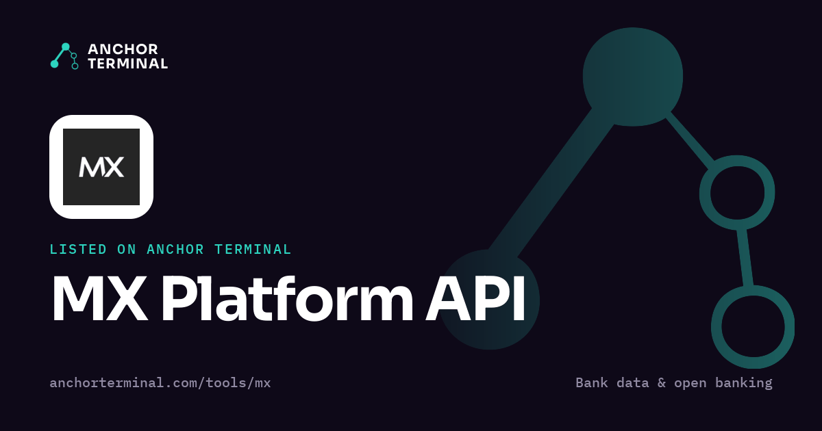 MX Platform API, listed on Anchor Terminal, dark sharing image