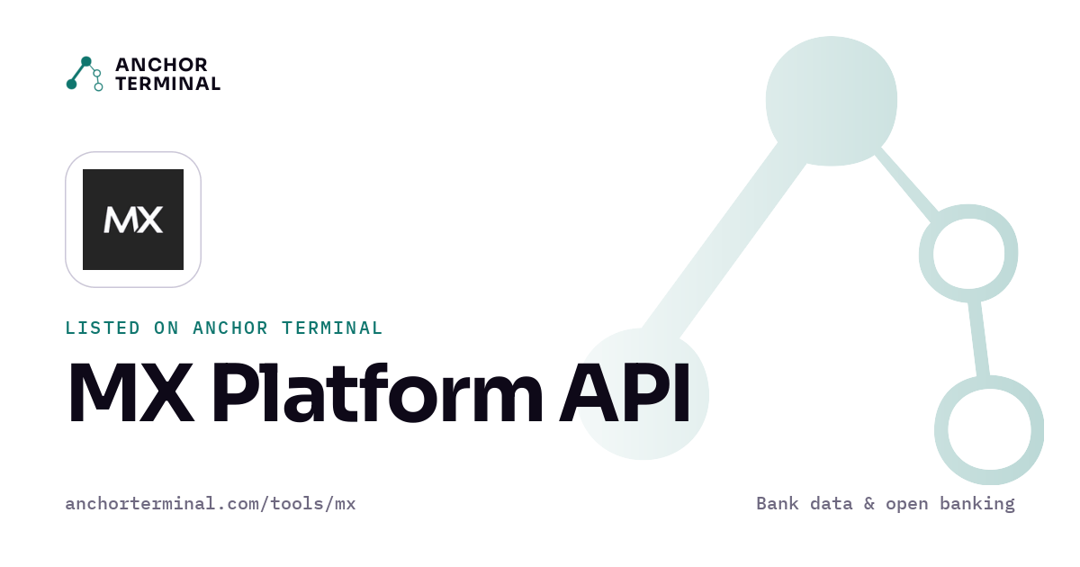 MX Platform API, listed on Anchor Terminal, light sharing image