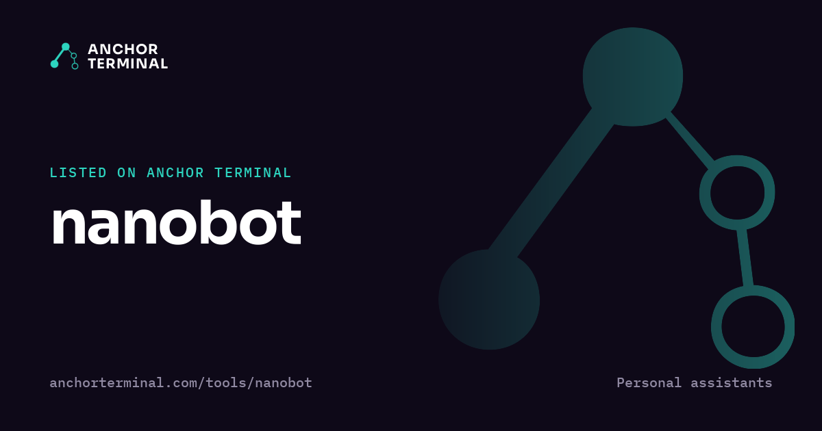 nanobot, listed on Anchor Terminal, dark sharing image
