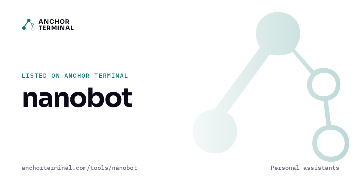 nanobot, listed on Anchor Terminal, light sharing image
