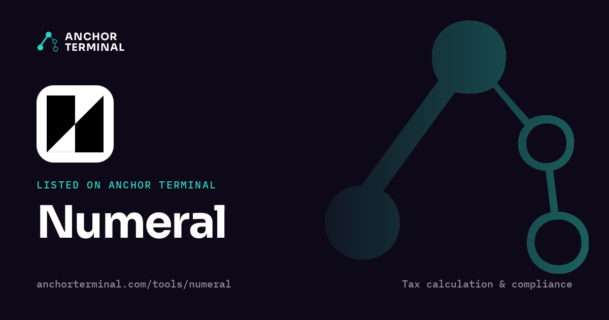 Numeral, listed on Anchor Terminal, dark sharing image