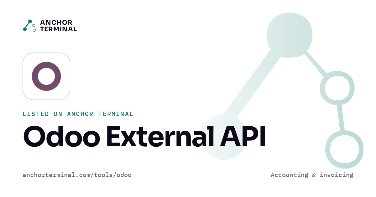 Odoo External API, listed on Anchor Terminal, light sharing image