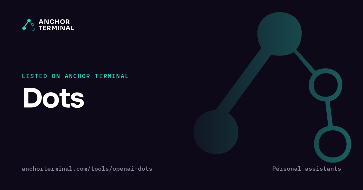 Dots, listed on Anchor Terminal, dark sharing image