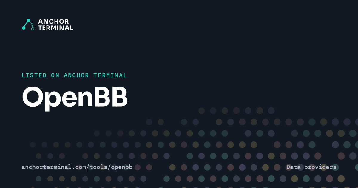 OpenBB, listed on Anchor Terminal, dark sharing image