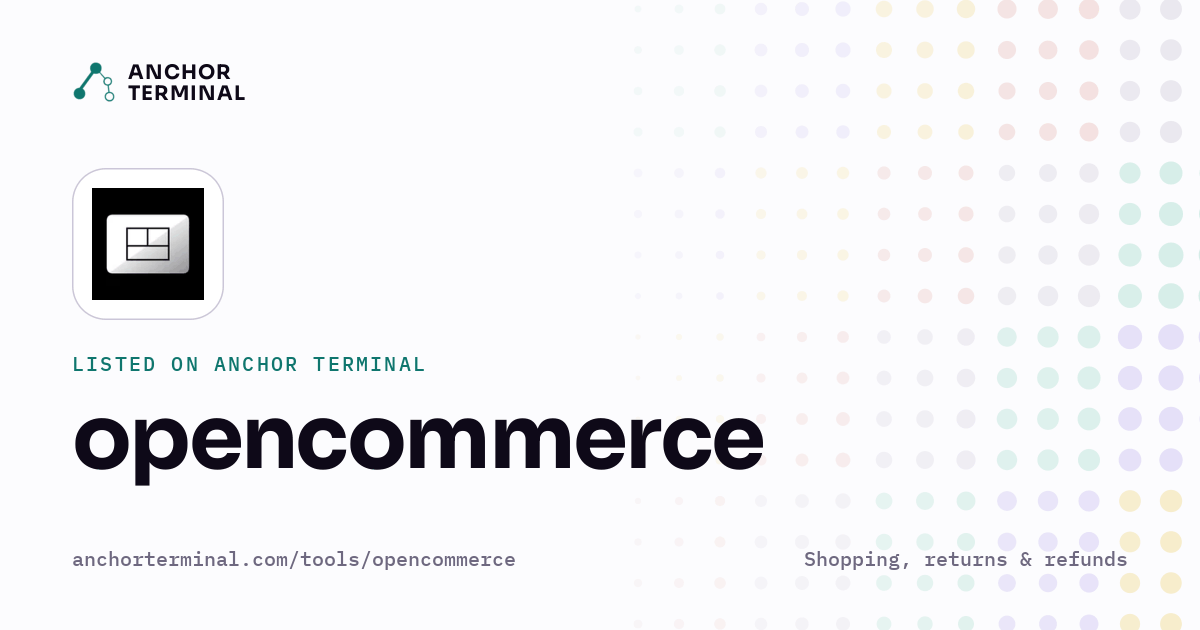 opencommerce, listed on Anchor Terminal, light sharing image