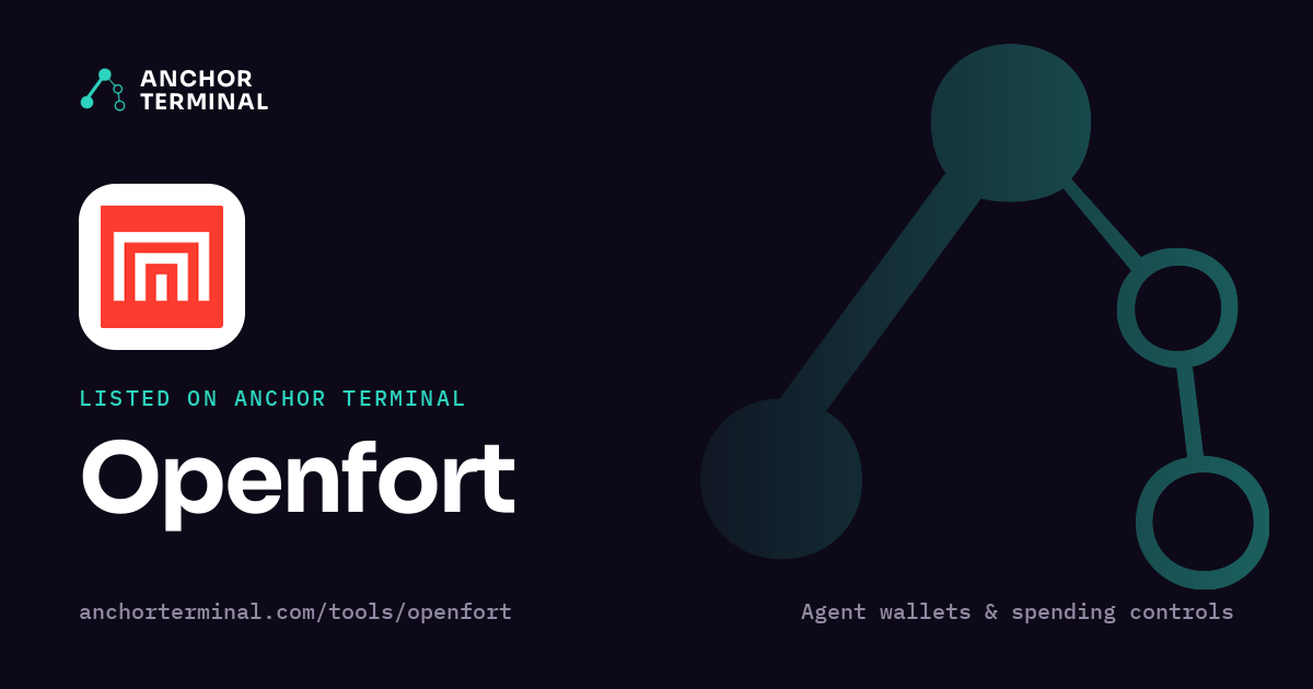 Openfort, listed on Anchor Terminal, dark sharing image
