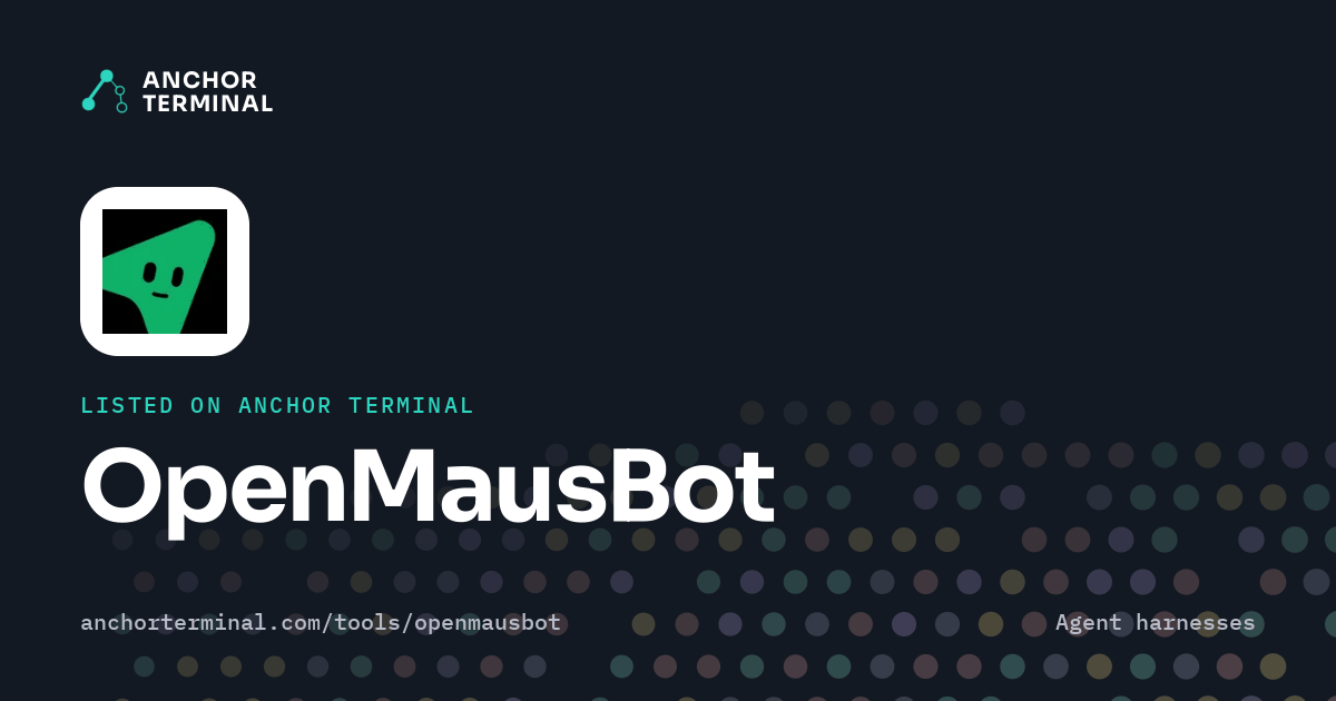 OpenMausBot, listed on Anchor Terminal, dark sharing image