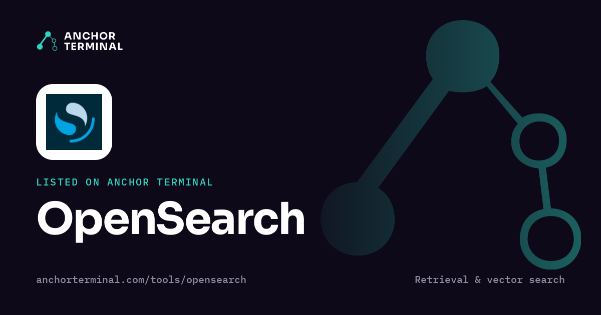 OpenSearch, listed on Anchor Terminal, dark sharing image