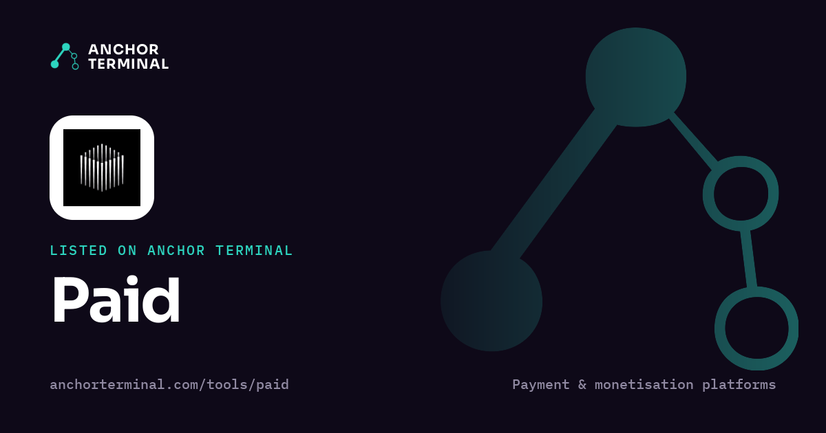 Paid, listed on Anchor Terminal, dark sharing image