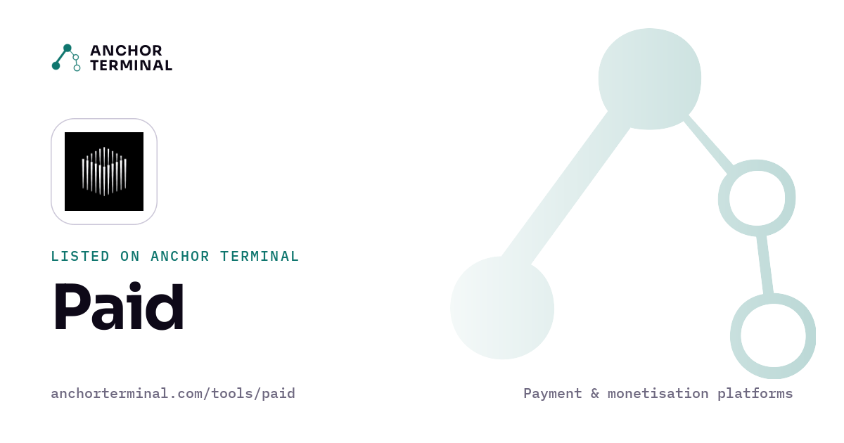 Paid, listed on Anchor Terminal, light sharing image