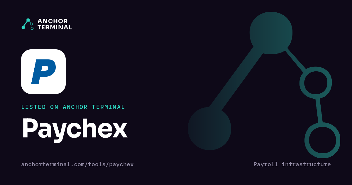 Paychex, listed on Anchor Terminal, dark sharing image