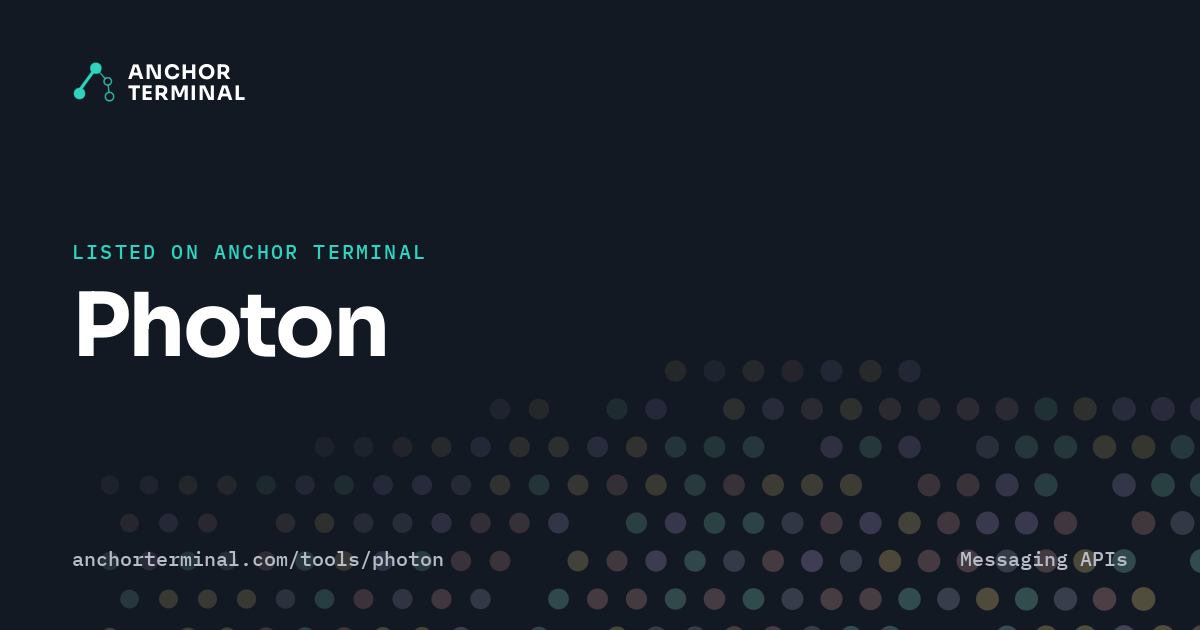 Photon, listed on Anchor Terminal, dark sharing image