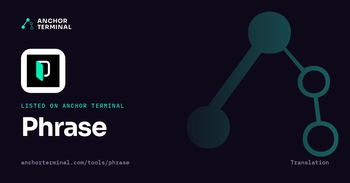 Phrase, listed on Anchor Terminal, dark sharing image