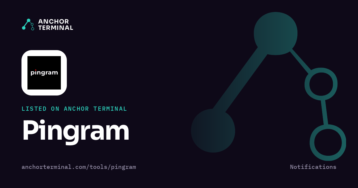 Pingram, listed on Anchor Terminal, dark sharing image