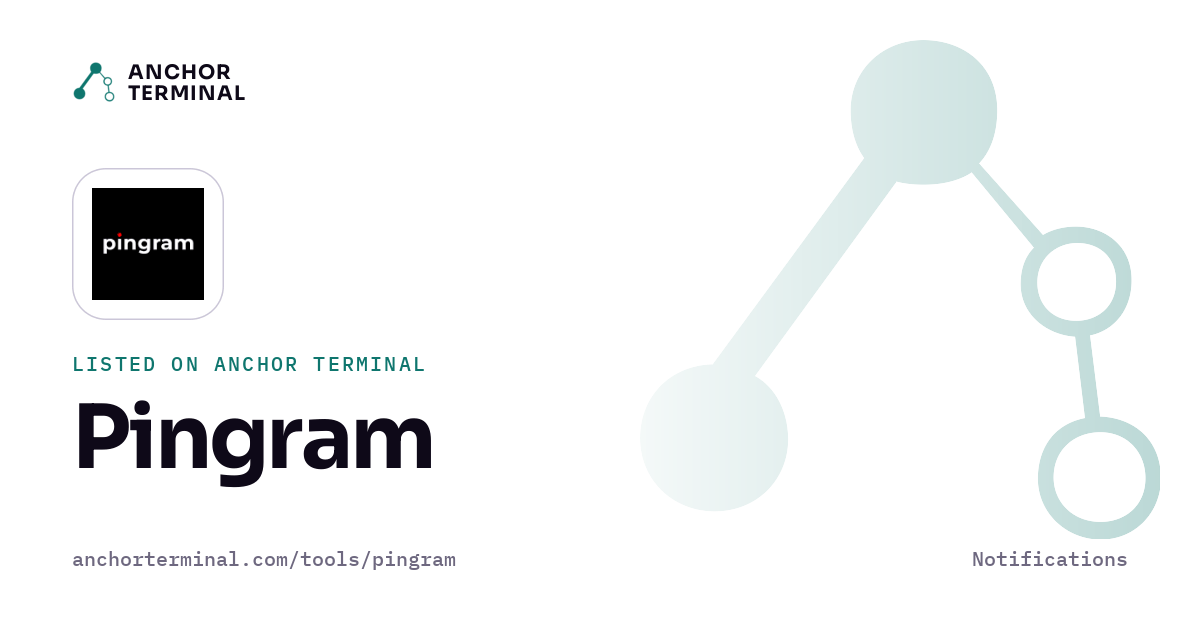 Pingram, listed on Anchor Terminal, light sharing image