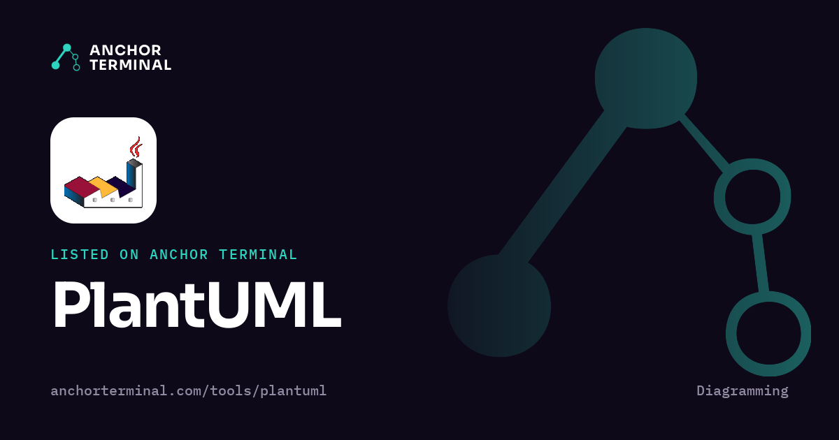 PlantUML, listed on Anchor Terminal, dark sharing image