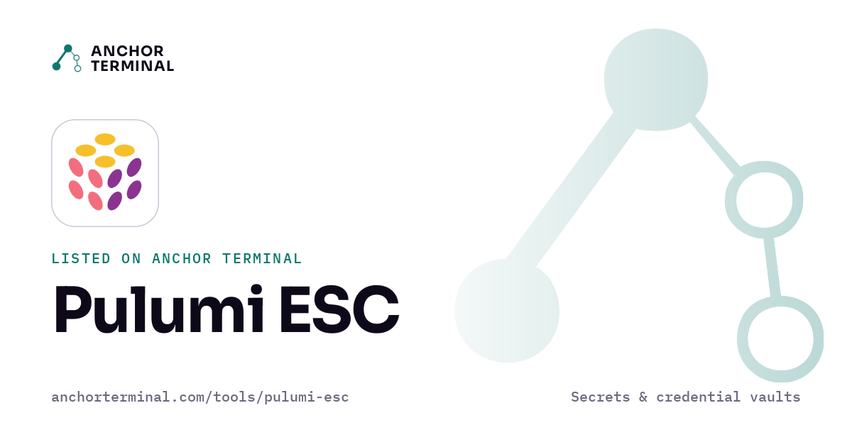 Pulumi ESC, listed on Anchor Terminal, light sharing image