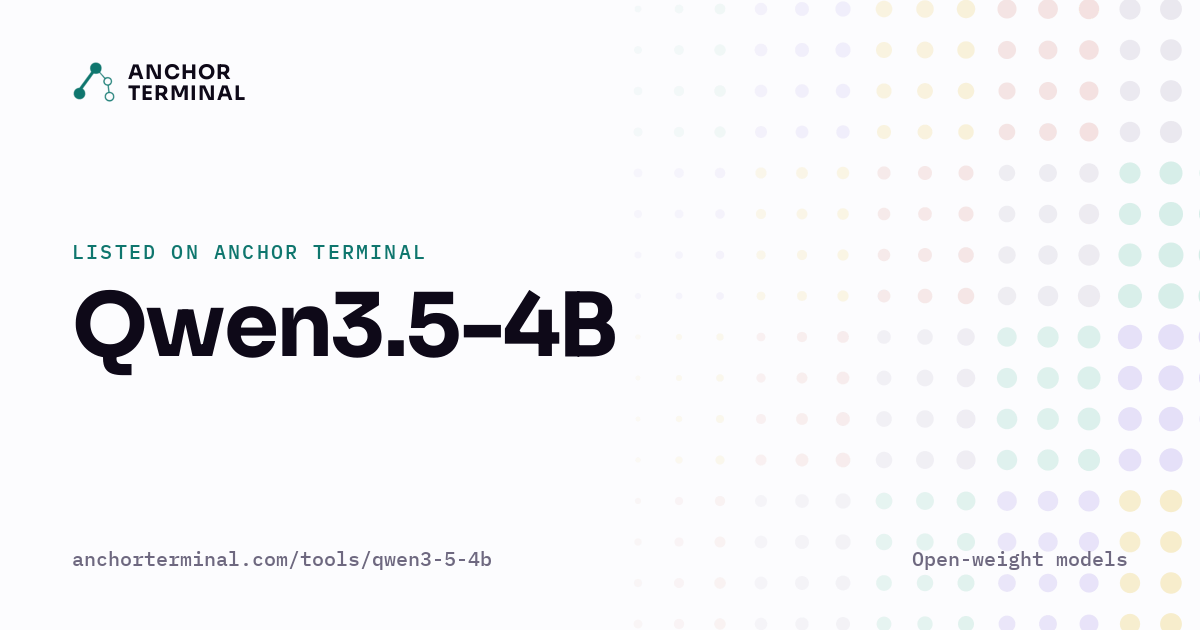Qwen3.5-4B, listed on Anchor Terminal, light sharing image